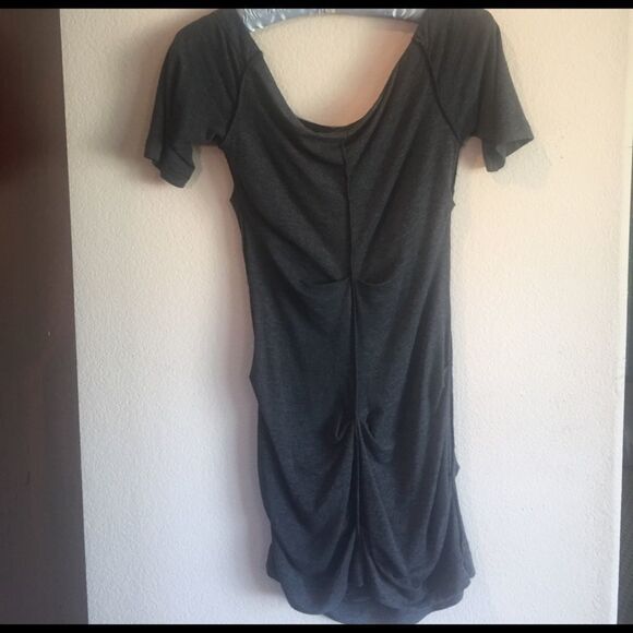 Nicole Miller  grey off shoulder  top S - Picture 2 of 9